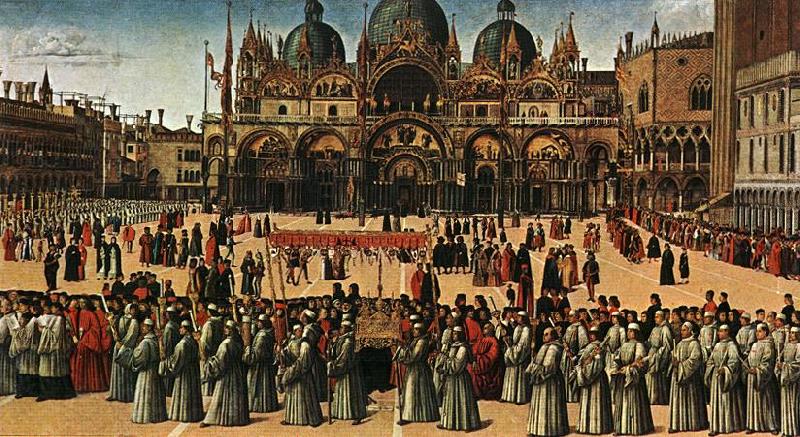 BELLINI, Gentile Procession in Piazza S. Marco